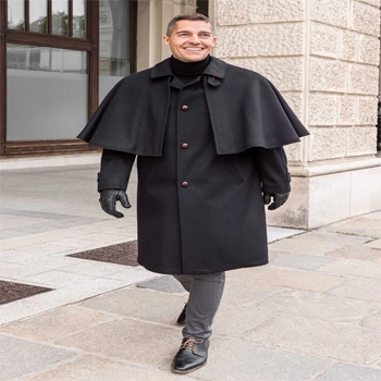 Man in cape coat