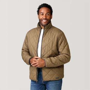 Man in quilted jacket