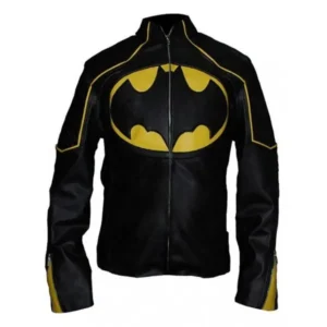 Batman Yellow and Black Leather Superhero Jacket