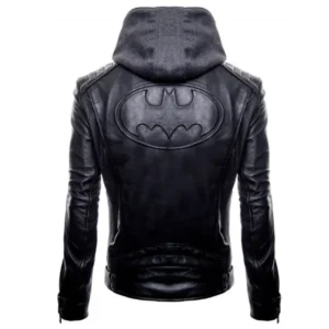The Dark Knight Outlaw Batman Hooded Leather Jacket