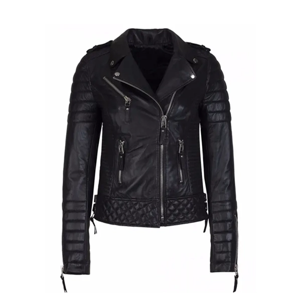 Women's Lambskin Leather Slim Fit Biker Jacket - Jacketstown