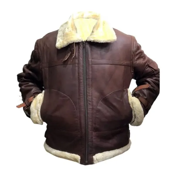 B3 bomber Brown Leather Jacket