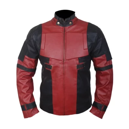 Deadpool Maroon And Black Leather Jacket