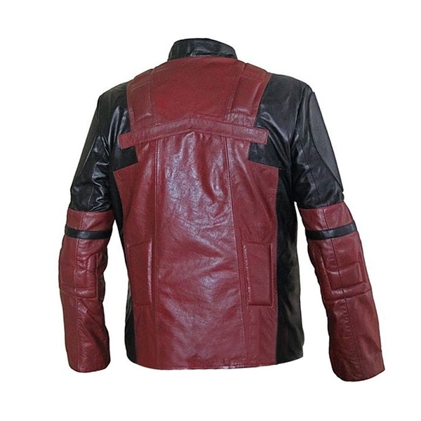 Deadpool Maroon And Black Leather Jacket Jacketstown