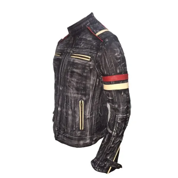 mens distressed biker jacket