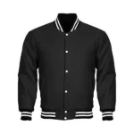 Full Wool Black Varsity Jacket