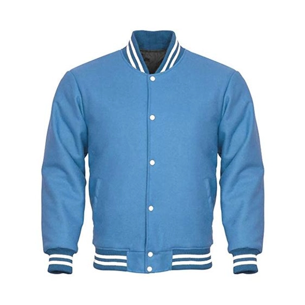 Full Wool Sky Blue Varsity Jacket
