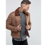 B3 Faux Shearling Brown Leather Jacket