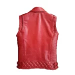Mens Cowhide Red Leather Vest