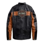 harley davidson orange and black leather jacket