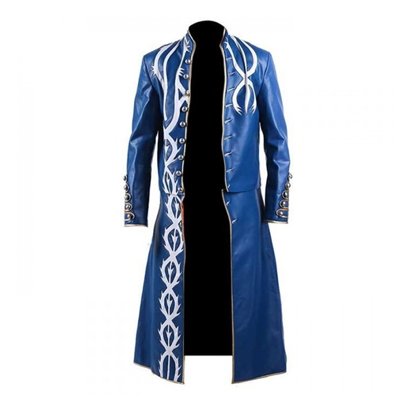 Vergil Devil May Cry 5 Black Leather Trench Coat