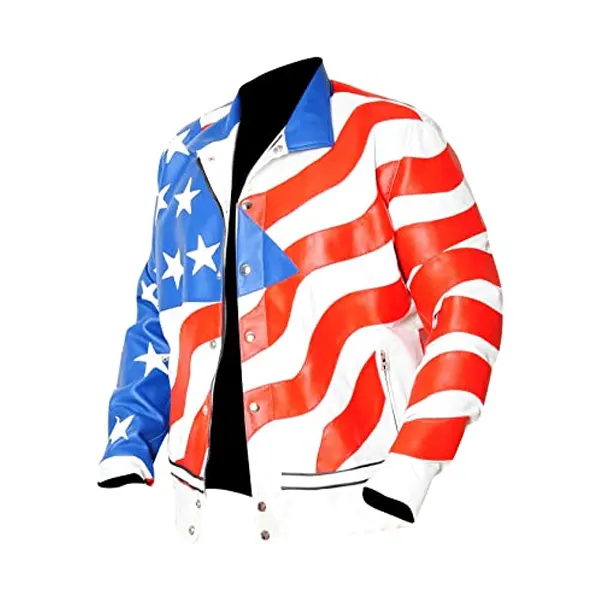 Vanilla Ice American Flag Leather Jacket - Jacketstown