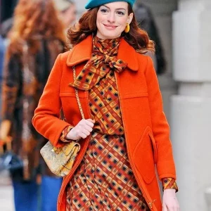 Anne Hathaway Orange Trench Coat