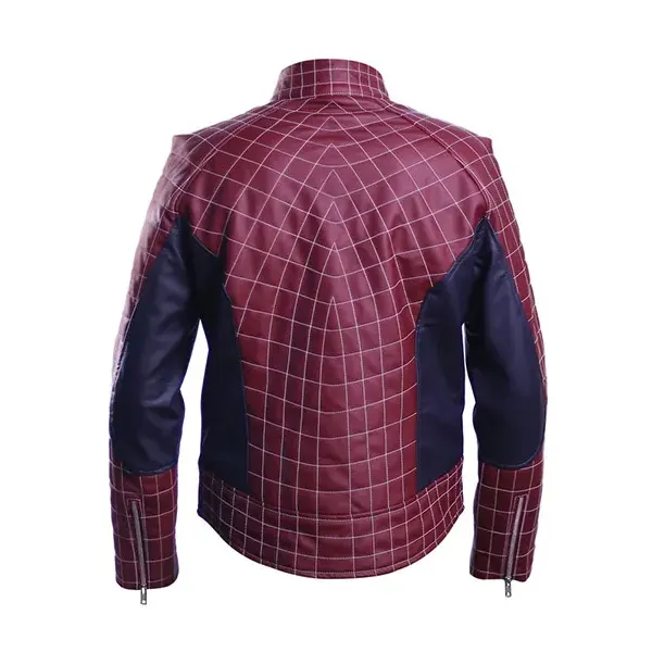the amazing spiderman red leather jacket