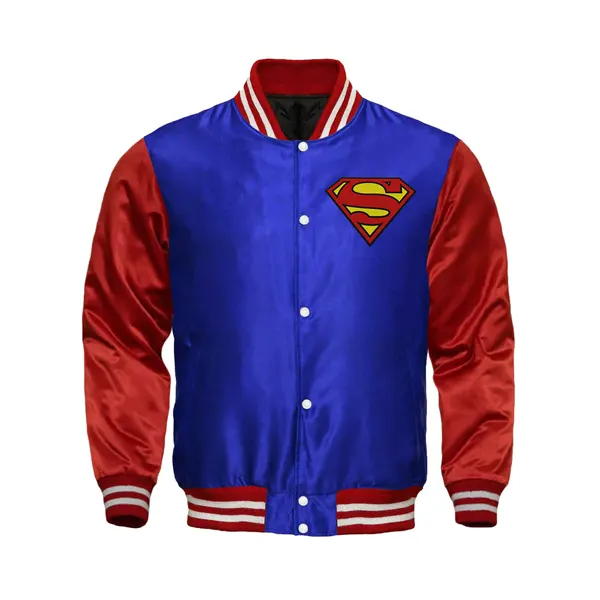 Superman Blue and Red Varsity Jacket