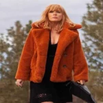 Yellowstone Beth Dutton Orange Fur Coat