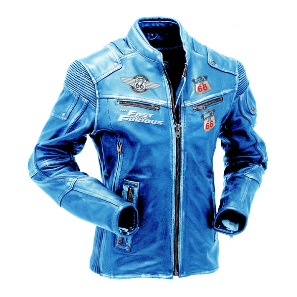 blue leather jackets for men