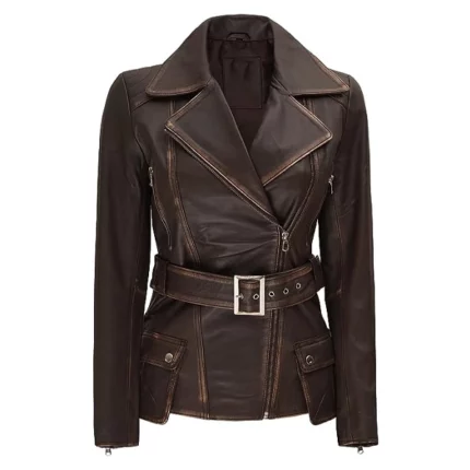 Womens Dark Brown Lambskin Leather Jacket