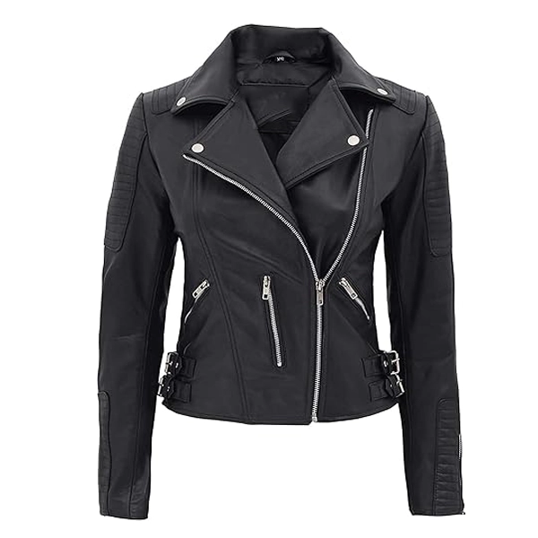 Womens Lambskin Black Leather Jacket - Jackets Town