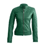 Womens Lambskin Green Leather Jacket