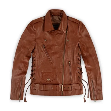 Emma Watson brown leather jacket