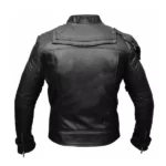 distressed black leather jacket for men