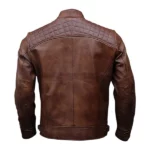 distressed brown mens lambskin leather jacket