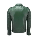 mens green cafe racer leather jacket