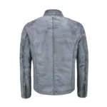 mens grey distressed leather jacket