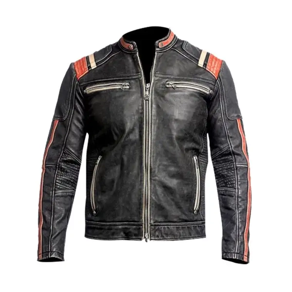 Mens Skulls Black Biker Leather Jacket - Jacketstown