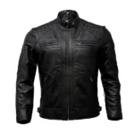 Mens Vintage Black Leather Biker Jacket