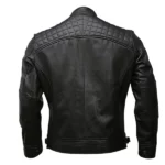 mens vintage black leather motorcycle jacket