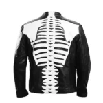 Skeleton halloween black leather jacket