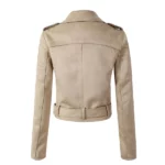 Womens beige suede leather jacket