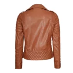 womens brown biker lambskin jacket