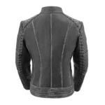 Womens laced grey leather jacket