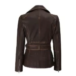 womens lambskin leather dark brown jacket