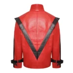 MJ thriller red and black leather jacket