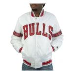 Chicago Bulls White Satin Jacket