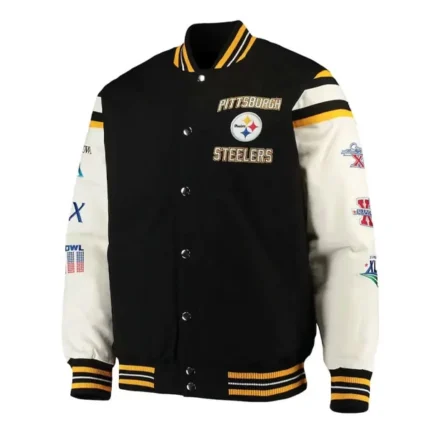 Super Bowl Champions Pittsburgh Steelers Black Letterman Jacket