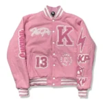 Kingsplay University Pink Varsity Jacket