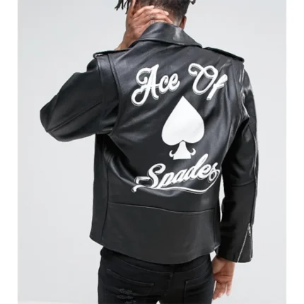 Ace of Spades Black Leather Jacket