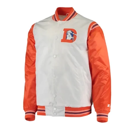 Denver Broncos Orange And White Satin Jacket