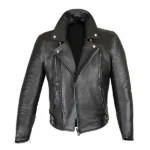 Elite Patrol Biker Classic Black Leather Jacket