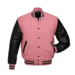 Pink And Black Letterman Jacket