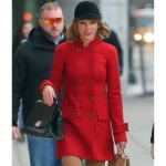 Taylor Swift Double Breasted Red Wool Coat