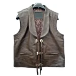 Lorne Greene Bonanza Dark Brown Leather Vest