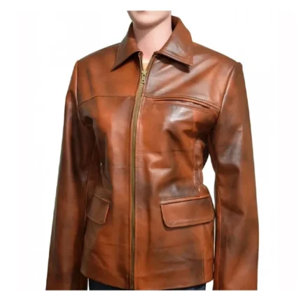 Katniss Everdeen Hunger Games Brown Leather Jacket