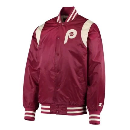 Philadelphia Phillies Burgundy Satin Jacket