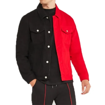 Red And Black Denim Jacket